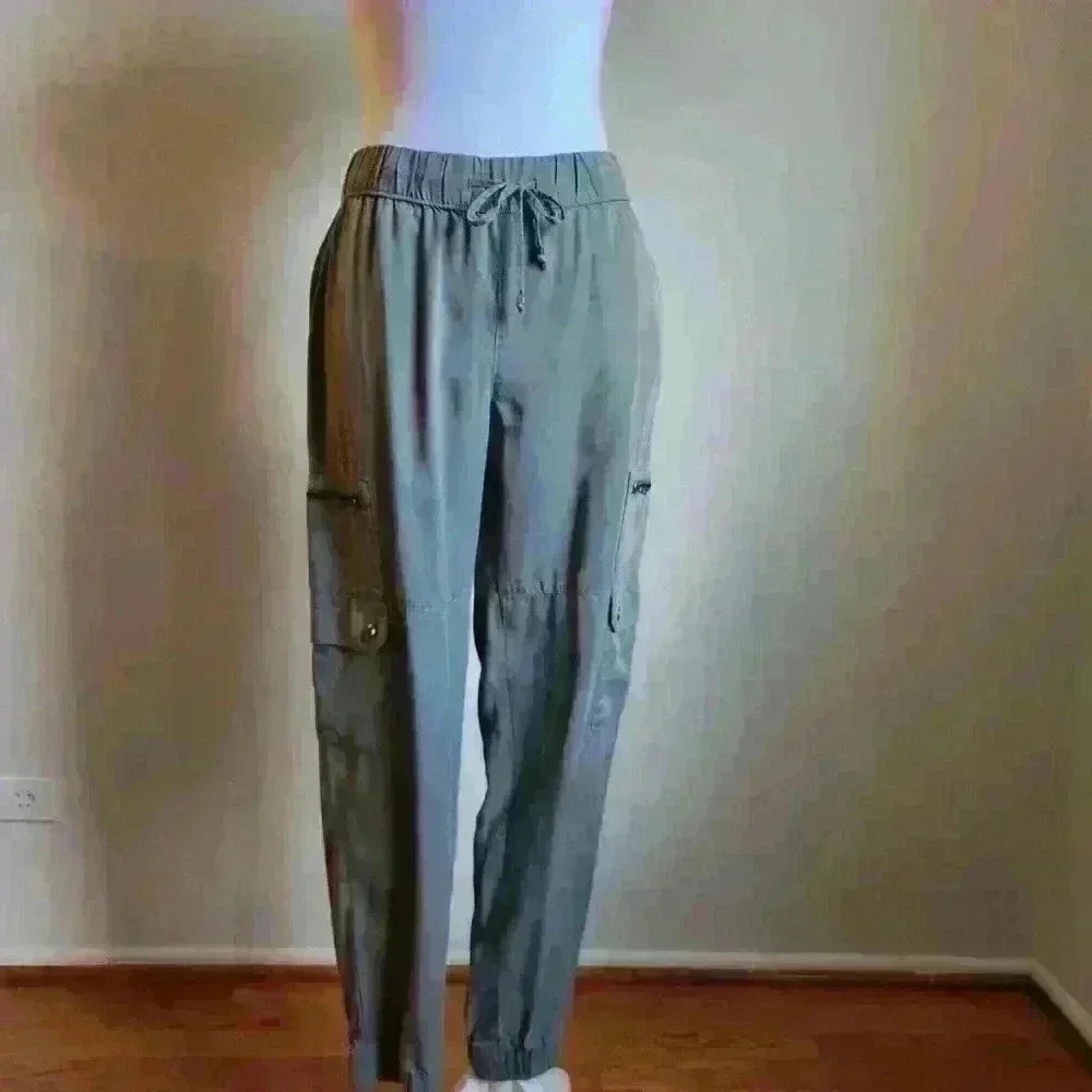 Banana Republic Factory Tencel Soft Cargo Pant Joggers | Steel Green Small